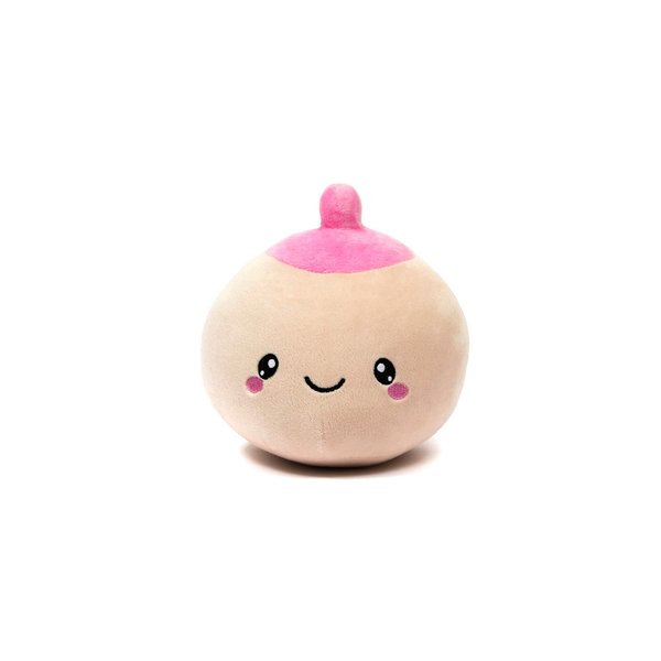 nerdbugs Breast Plush - Ivory/Pink - Funny Mastectomy Recovery Gift, Cancer Awareness Pillow, Post-Surgery Comfort for New Moms, Breast Cancer Awareness, Pregnancy and New Mom Gift