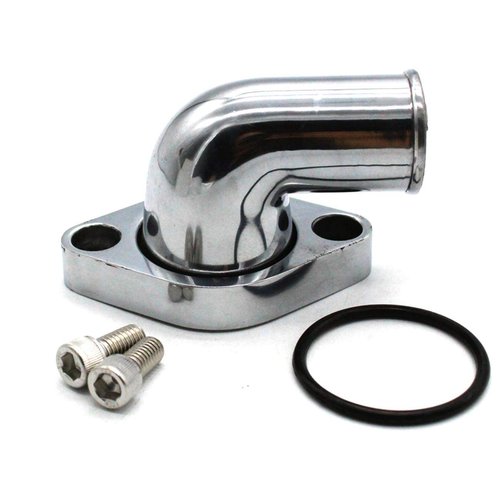 GSKMOTOR 90 ° Water Neck Thermostat Housings for Small and Big Block Chevy 265 283 305 307 327 350 383 400 396 402 427 454 472 502 348 409 Engines, High Performance Polished Aluminum Water Neck
