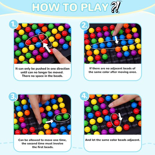 Gencokok 120PCS Intellectual Chessboard - Dual Duel, Strategy Board Games Chess Board with 120 Rainbow Ball, Fun Table Top Strategy Game, Strategy Board Games Chess Board for Kids & Adults (D)