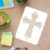 FINGERINSPIRE Cross Stencil A4 Size Rectangle Crucifix Painting Stencil Template Reusable Christmas Stencil for Crafts and Decorations（Plastic