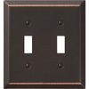 Amerelle 163TTDDB Century Wallplate, 2 Toggle / 1 Duplex Outlet, Steel, Aged Bronze, 1-Pack