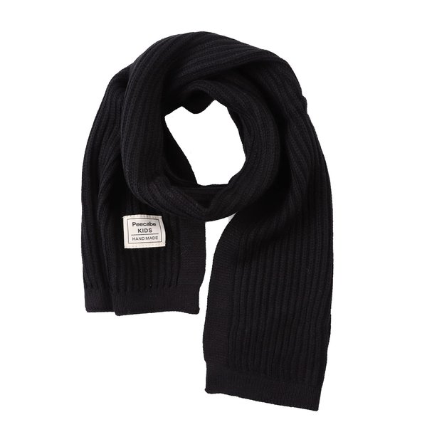 Peecabe Kids Scarf Soft Warm Knit Neck Warmer Winter Classic Scarf for Boys Girls (Black)