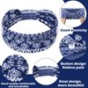 6 Pieces Nursing Headbands with Buttons for Nurses Doctor Women Boho Bandana Headbands Wide Stretch Head Wraps Elastic Hair Bands for Face Covering Holder Ear Protection (Colorful Pattern)