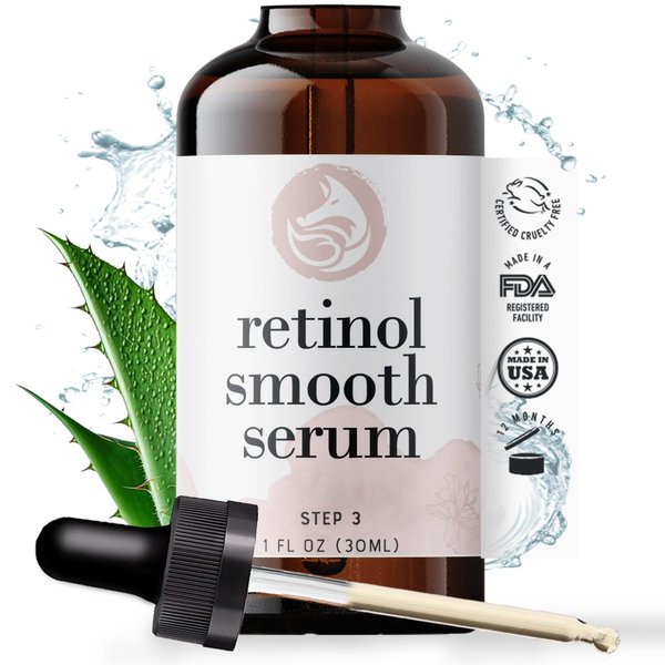 Retinol Face Serum - 3% Retinol - Anti Aging Night Serum - with Gotu Kola, Hyaluronic Acid, Horsetail Extract & Organic Jojoba Oil - 1oz by Foxbrim Naturals