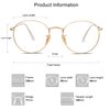SOJOS Blue Light Blocking Computer Glasses Round Eyewear Anti Blue Light Lens Preppy Chic SJ5024 with Gold Frame/Anti-Blue Light Lens