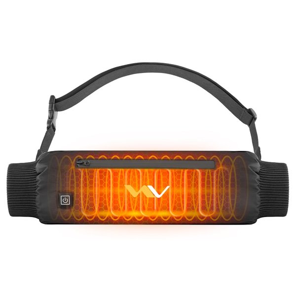 Heated Hand Warmer Pouch with Adjustable Belt, USB Powered Electric Heating Muff with 3-Temperature Settings for Instant Warmth, Weatherproof, Zipped Pocket. Power Bank not Included