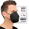 BNX KN95 Face Mask Made in USA (20-Pack), FDA Registered KN95 Mask Disposable Particulate Protective Mask, GB2626-2019, Protection Against Dust, Pollen and Haze (Earloop) (Model: E95) Black