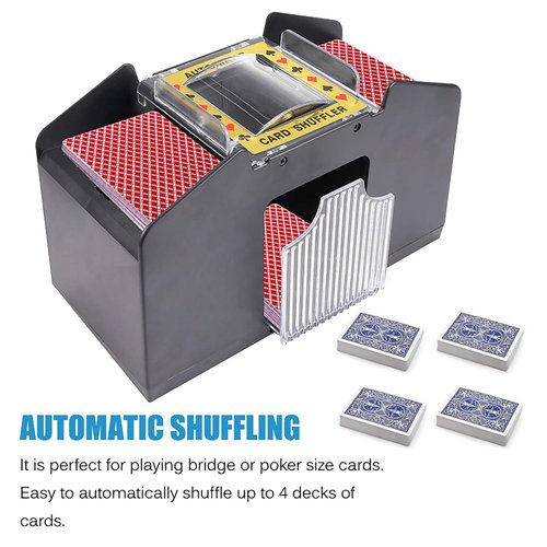 S SUNSBELL Automatic Card Shuffler for Five Crowns Card Game, Battery Operated Poker Shuffling Machine, Poker Card Shuffler, Card Shuffler 4 Deck Automatic for Poker, Blackjack