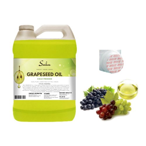SULU ORGANICS 100% Pure Unrefined Grapeseed Oil Cold Pressed 1 Gallon (128 FL.OZ)