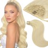 Clip in Ponytail Hair Extensions Long Straight Pony tail Hair Extensions Silky Loxxy 100% Real Remy Long Ponytail Extension Extension 18 Inch Platinum Blonde 80g