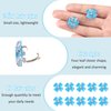 10 Pcs Small Flower Hair Clips with Rhinestone Mini Clover Cute Hair Pins Wedding Bridal Hair Accessories Decorative for Fine Hair Barrettes for Girls Women(Blue)