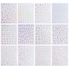 12 Sheet Aurora Nail Art Stickers Silver 3D Self-Adhesive Nail Decals Star Heart Snake Nail Stickers Line Flower Butterfly Holographic Designs Nail Supplies for Acrylic Nail DIY Decoration for Women