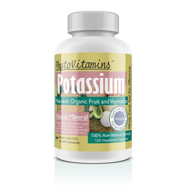 Organic Whole Food Potassium 120-Count Vegetarian Capsules by PhytoVitamins