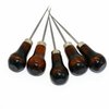 M-W Pack of 5 Gourd Shape Leather Craft Cloth Wood Handle Scratch Awl Tool Pin Punching