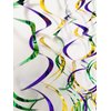 Mefuny Pack of 30 Purple Gold Green Hanging Swirl Decorations Mardi Gras Sparkly Streamers Foil Swirls for Ceiling Decorations Party Supplies