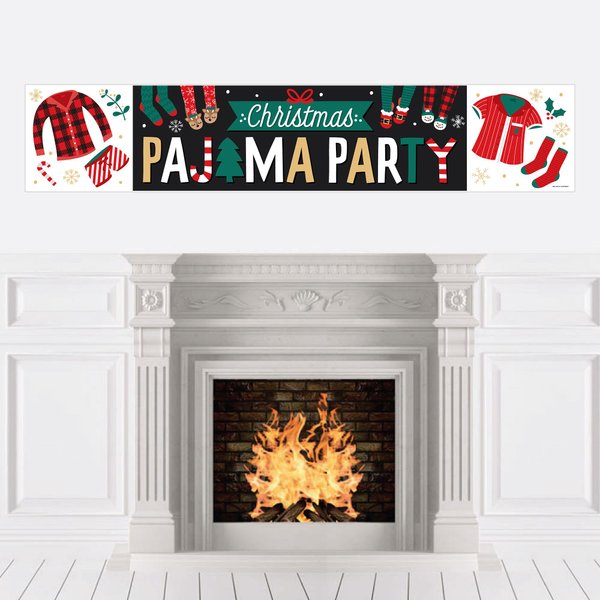 Big Dot of Happiness Christmas Pajamas - Holiday Plaid PJ Party Decorations Party Banner