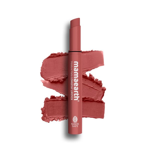 Mamaearth Moisture Matte Lipstick (01 - Carnation Nude) | Infused with Vitamin E | 12-Hour Long Stay & 8-Hour Moisture Lock | Cruelty-Free & Smudge-Proof | 0.07 Oz/2g
