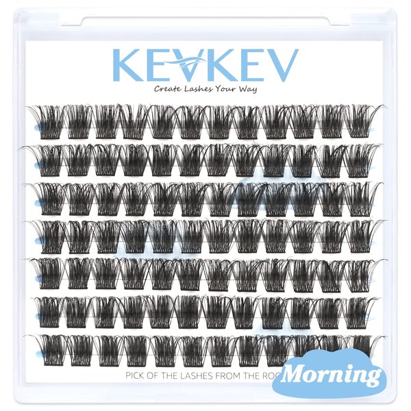 Lash Clusters 84 Pcs Cluster Lashes Eyelash Clusters DIY Cluster Eyelash Extensions Individual Lashes Thin Band & Soft(Morning,D-16)
