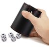 Aulufft PU Leather Dice Cup Set with 5 Standard Dices for Yahtzee Farkle Backgammon Bar Party Craps Game - Red Felt Lined, 1 Pack