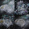 Holographic Nail Art Sequins Glitter Kits, KISSBUTY 8 Boxes Holographic Nails Powder Nail Art Sequins Metallic Shining Flakes Silver Nail Glitter Set for Nails Art Decoration Holographic Manicure