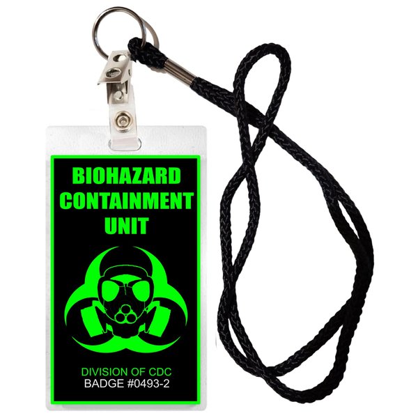 Biohazard Containment Unit Novelty Laminated Card with Lanyard Halloween Costume Movie Prop