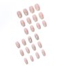 24Pcs Medium, 3D Rhinestones Coffin Fake Nails with Designs, Glossy Ballerina Acrylic Nails Press on, Sparkly Glitter Artificial Glue on False Nails with Glue for Women Girls