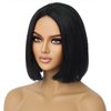 WTHCOS Black Bob Wigs Short Straight Black Hair Wig for Women Side Part Cosplay Wig Heat Resistant Natural Looking Synthetic Wigs with Wig Cap