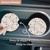 Oppsviust Car Cup Holder Coaster, Car Coasters for Cup Holders, 2PCS Universal Anti Slip Car Assecories, 2.75in Cute Car Coasters with A Finger Notch, Rubber Car Cup Mat for Women Wen(Gingko Flowers)