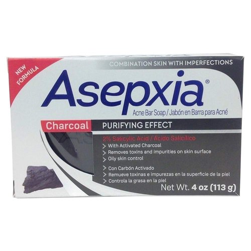 Asepxia Charcoal Purifying Effect Cleansing Bar Soap 4 oz Pack of 5
