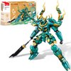 Sluban Mech Robot Building Set for Adults, Green Dragon Samurai Action Figure with Weapons, 704 PCS Ninja Toy Building Set, Collectible Gift for Kids Ages 8+