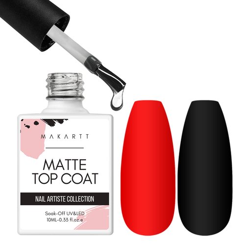 Makartt Matte Gel Top Coat, 10ml Soak Off Matte Top Coat Nail Polish for Nail Art, Long Lasting No Wipe Top Coat Gel Nail Polish