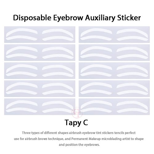 12pairs Disposable Airbrush Brow Sticker Microblading Eyebrow Stencil Brow Guide Auxiliary Template Brow Shape Tapes Makeup Tool (Type C)