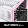 Gorilla Grip Professional 100% BPA Free 4-Sided Cheese Grater, Stainless Steel XL Box Graters with Ergonomic Handle, Parmesan Shredder, Ginger Carrot Slicer, Dishwasher Safe, Includes Container, Pink