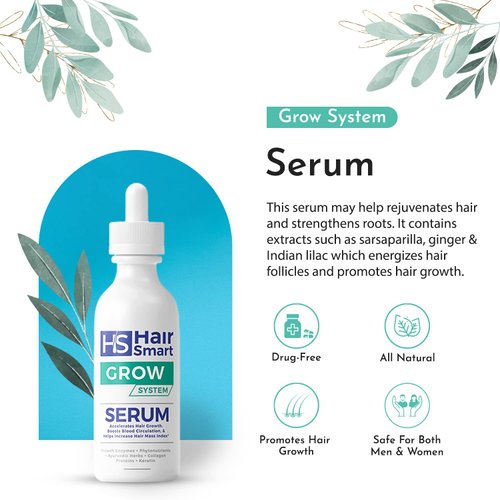 HairSmart - Hair Growth Serum for Thinning Hair with Ayurvedic Herbs, Keratin. Treatment for Accelerating Hair Growth, Rejuvenating hair and Strengthening Roots for Men and Women, Pack of 3