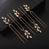 Teyglen 5pcs Crystal Bridal Hair Pins Rhinestone Wedding Hair Pieces Gold Silver Rhinestone Hair Pins Set Handmade Hair Accessories for Women Girls (Gold)