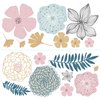 RoomMates RMK4643GM Pink Perennial Blooms Giant Peel and Stick Wall Decals