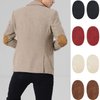 ZUPAYIPA 2Pcs Sew-On Fabric Oval Elbow Knee Patches Sweater Trousers Repair Patches Craft Supply Sewing Appliques (Pu Leather，Coffee)