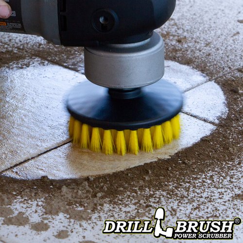 Cleaning Supplies - Threaded 5-inch Commercial Cleaning - Scrub Brush - fits Electric, Pneumatic DA Rotary Polishers - Bathroom Rugs - Carpet Cleaner - Floor Cleaner - Shower Cleaner - Grout Cleaner