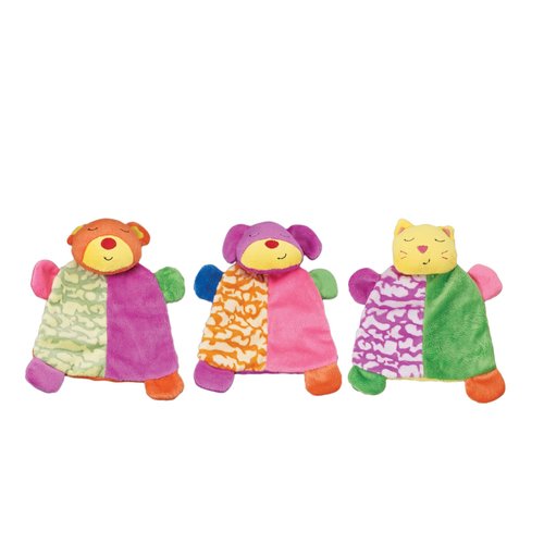 Ethical Pet SPOT Lil Spots Plush Blanket Dog Toy with Squeaker | Plush Baby Blanket Squeak and Crinkle Dog Toy for Small Dogs and Puppies | 7", Pack of 1 Assorted Color