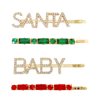4 Pcs Christmas Hair Clips for Women Rhinestone Hairpin Christmas Baby Santa Hair Clip Set Holiday Christmas Hair Accessories Festive Gift
