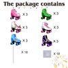 18pcs Roller Skate Cupcake Toppers for Boys Girls Baby Shower Throwback 1990s Party Favors Cupcake Decorations 90s 80s Roller Skating Happy Birthday Party Supplies
