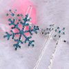 Beaupretty 6 Pieces Rhinestones Snowflake Hair Clips Winter Snowflake Hairpins Snowflake Bobby Pins Wedding Hair Clips Barrettes Christmas Hair Accessories for Women Girls(Blue)