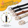 SUOSDEY 2 Pack Kids Leather Belts for Girls Solid Colors Skinny Belt for Teen Girls with Double O-Ring Buckles