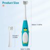 RAZOKO Kids Electric Toothbrush 3 Sided Toothbrush,Sonic Toddler Toothbrush with 2 Brush Heads, Intelligent Timer 5 Gears Adjustment,Ipx7 Waterproof,USB Cable