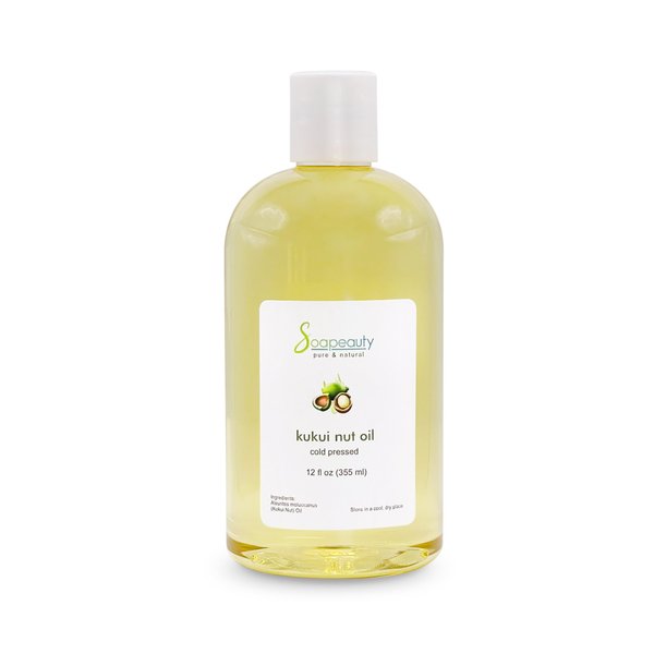 Soapeauty Kukui Nut Oil | 100% Pure & Natural | Cold Pressed | Moisturizing Oil for Skin, Hair, and Soap Making | 12 fl oz