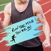 Run The Mile You're In Temporary Tattoos (3 Sheets) – Motivational Fine Line Vegan Ink – Waterproof & Sweatproof – Marathon, 5K, Ultra Race Day Tattoo for Runners, Realistic Minimalist Look