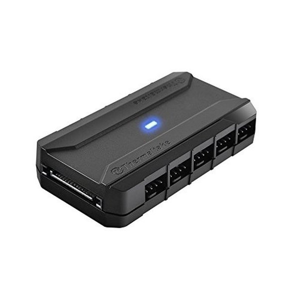 Thermaltake Commander FP SATA Powered 10 Port 4-Pin PWM Fan Hub AC-023-AN1NAN-A1, 3.2 x 1.7 x 0.7 inches