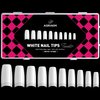 AORAEM White Nail Tips,500Pcs French Tip Press on Fake Nails Half Square False Nails for Acrylic Nails