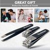 Brookstone Nail Clippers Set - Premium Stainless Steel Nail Clipper and Nail Cutter with Rubberized Non-Slip Grip, Includes Case and Tweezer, Two Nail Clippers for Precision Grooming