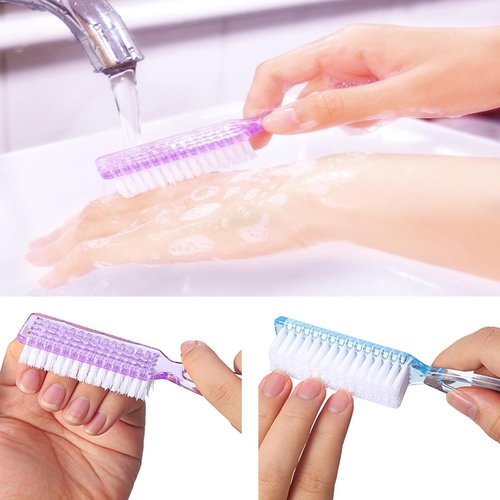 Handle Grip Nail Brush Fingernail Brush for Cleaning Nail Scrub Brush Toes and Nails Scrubber for Women Men Kids,4 Pack